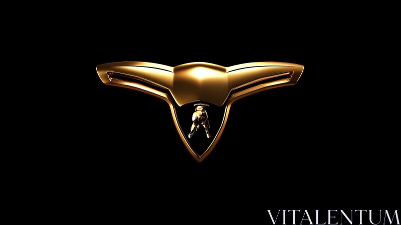 Sculpted metallic emblem with stylized golden bull profile.