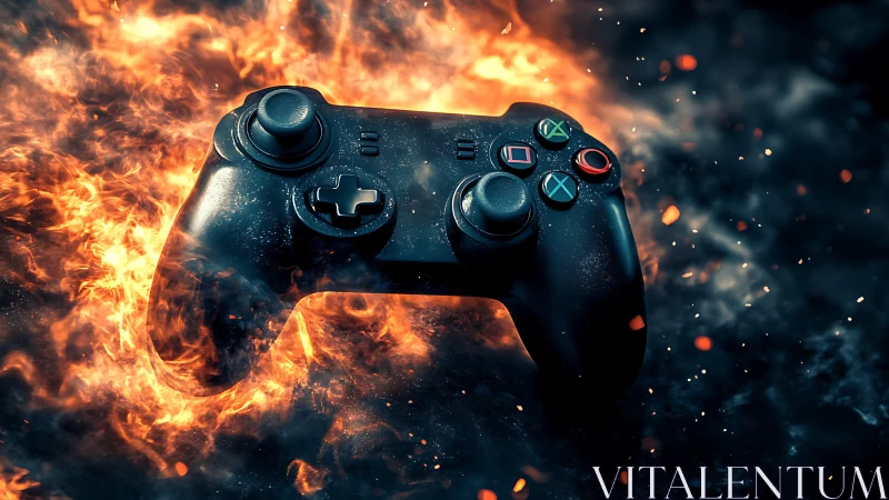 Controller Consumed by Inferno: Gaming's Fiery Transformation Unleashed