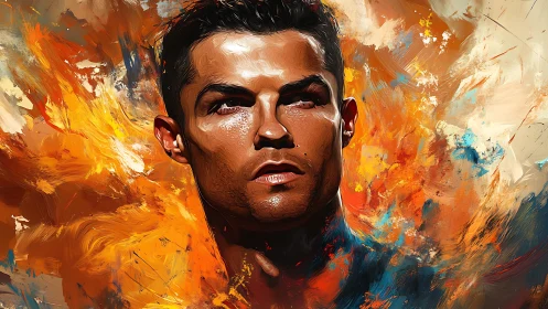 Storm-lit athlete portrait in molten sunset brushfire glow.