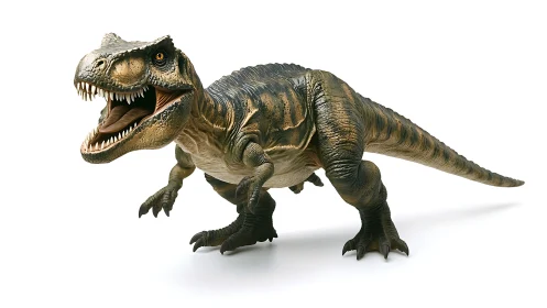 Highly detailed Tyrannosaurus rex model with textured skin and dynamic stance