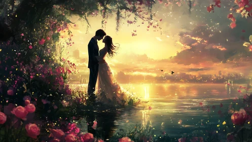 Sunset Romance by the Water's Edge