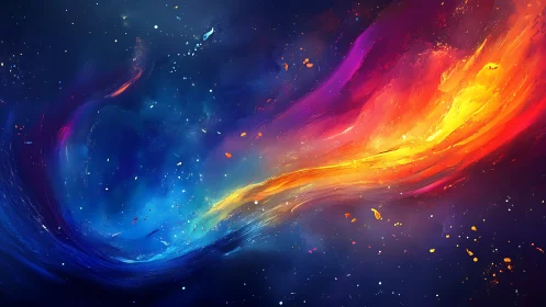 Cosmic energy stream in vibrant dual-color spectrum.