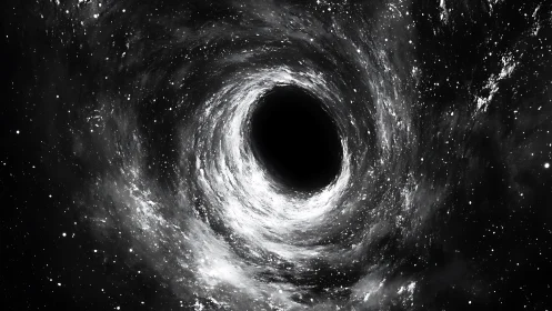 Spinning black hole swallows starlight in dramatic deep space
