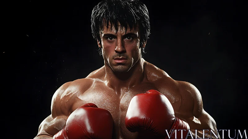 Champion Boxer Channels Raw Intensity Through Crimson Gloves