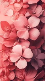 Monochromatic Floral Cascade: Rendered Petals in Coral Gradient.