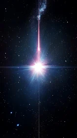 Star-spear eruption slices the cosmos with radiant fury.