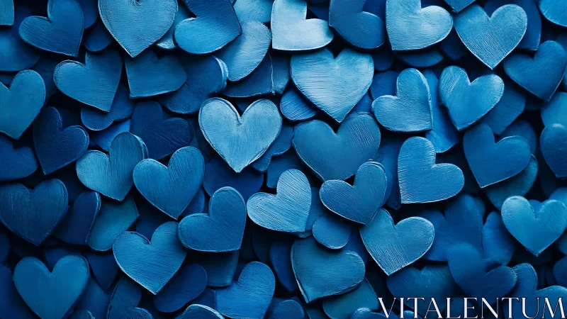 Sea of Blue Hearts Radiating Love and Connection