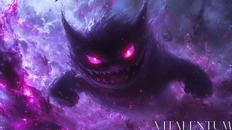 Ghost-like purple creature emerges from swirling nebula