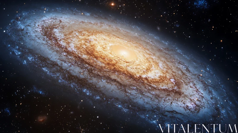 Edge-on spiral galaxy with dense stellar nucleus and bluish star-forming rim