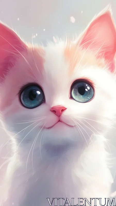 Ethereal Feline Portrait with Soft Gradient Rendering and Luminous Optical Elements.