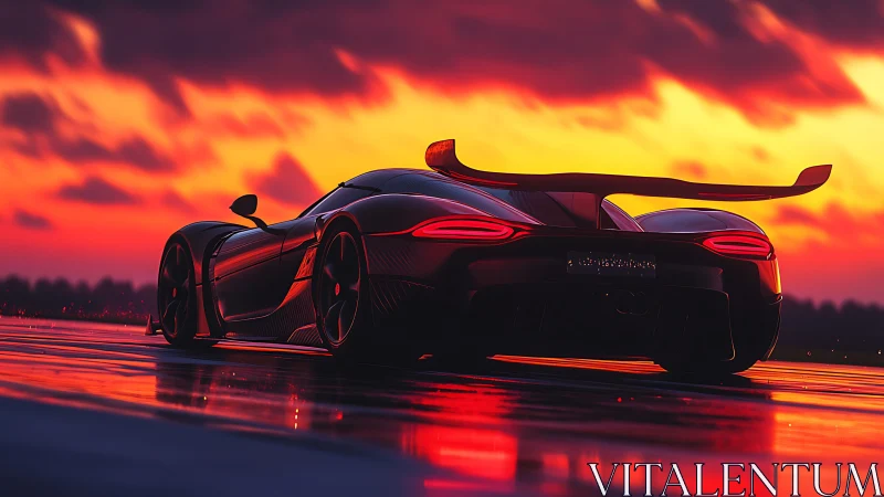 Sunset track invites a sleek supercar to chase the horizon