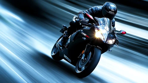 Midnight superbike comet carving neon highway horizons.