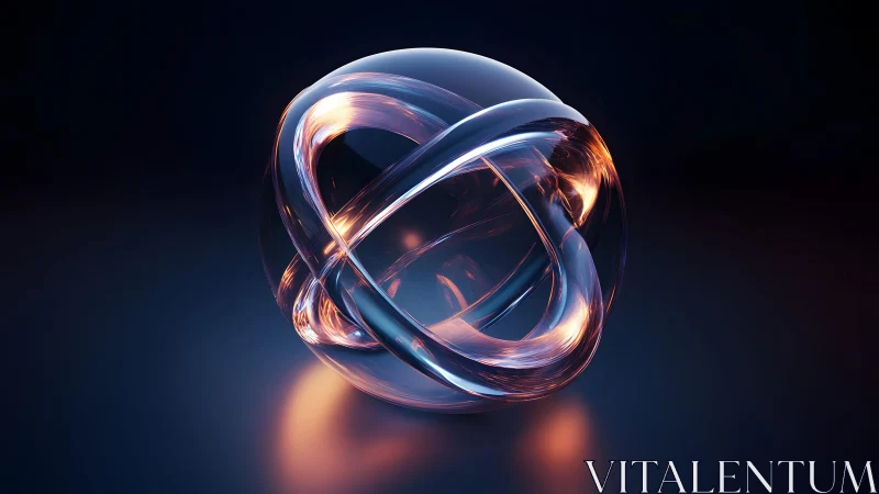 Luminous glass torus orb floats in a dark futuristic void