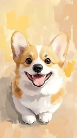 Digital portrait depicts a short-legged dog in frontal view