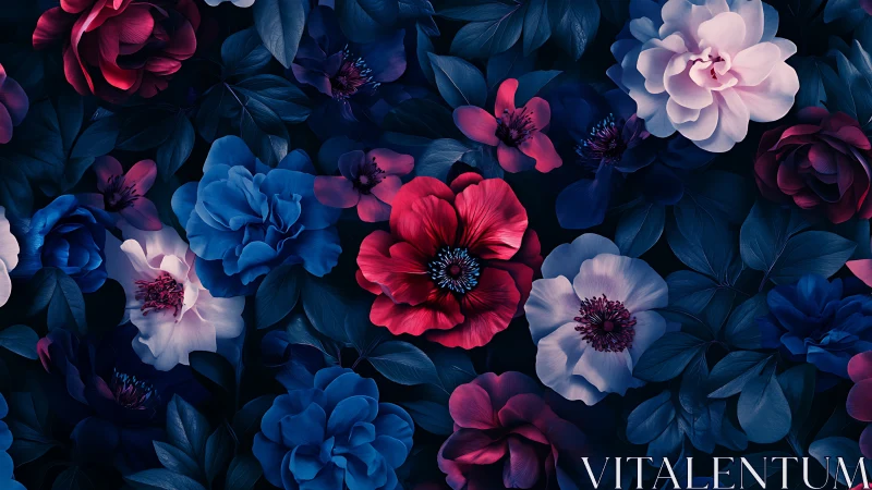 Midnight Garden: A Symphony of Jeweled Blooms.