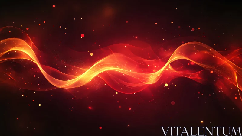 Flowing Fire Wave Across Dark Background