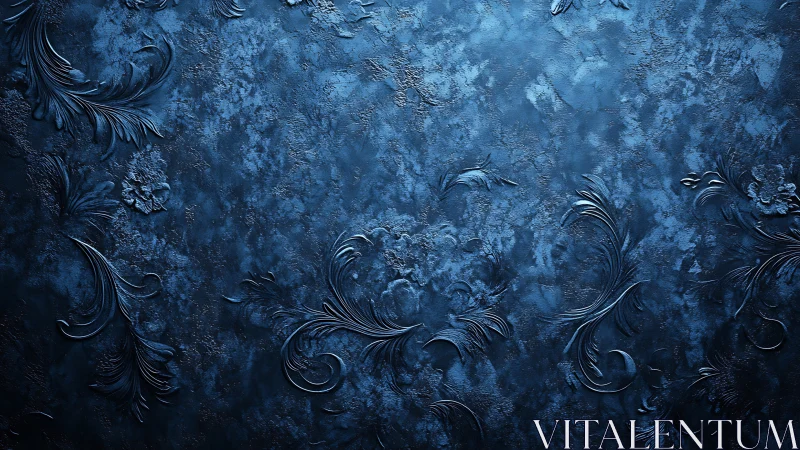 Midnight baroque swirls across frostbitten cobalt silence.