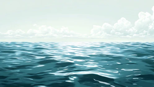 Digital seascape rendering depicts mid-ocean surface plane