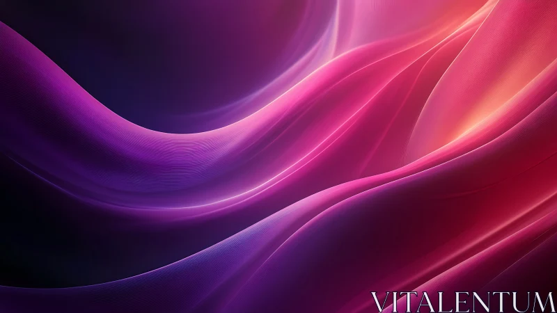 Curved layered gradients form undulating magenta and violet bands