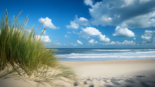 Soft dunes, bright waves, and easygoing summer sky magic.