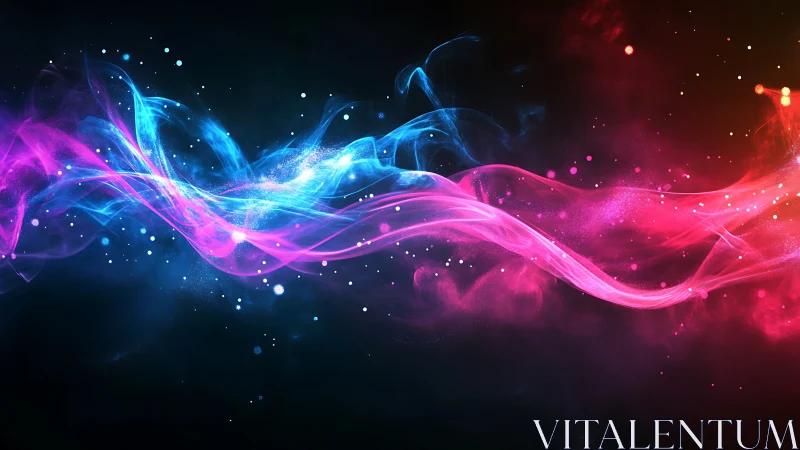 Soft neon stardust rivers drifting through midnight space.