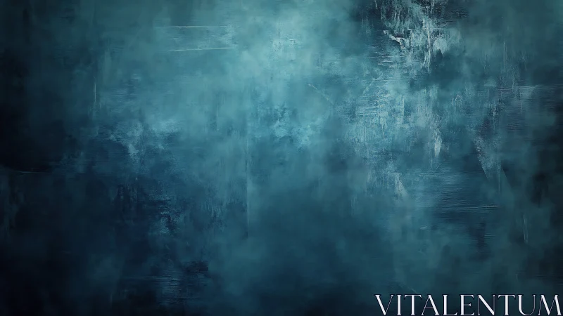 Mist of deep teal quietly softens a textured, dreamy wall