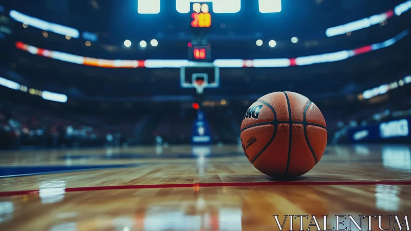 Lone basketball waits at center court for the night to erupt