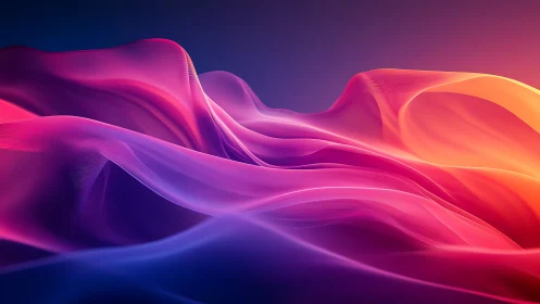 Glowing waves of color drift gently across a dreamy horizon