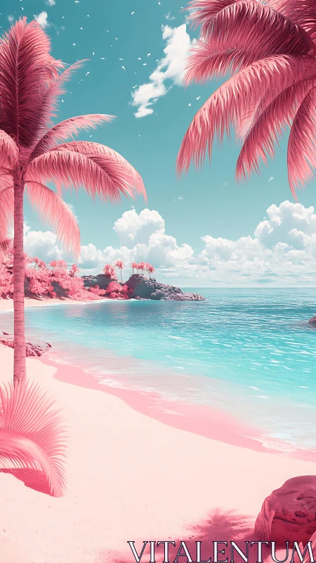 Pink Palm Paradise Beach Dream.
