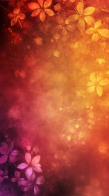 Warm Gradient Floral Background with Bokeh Effects