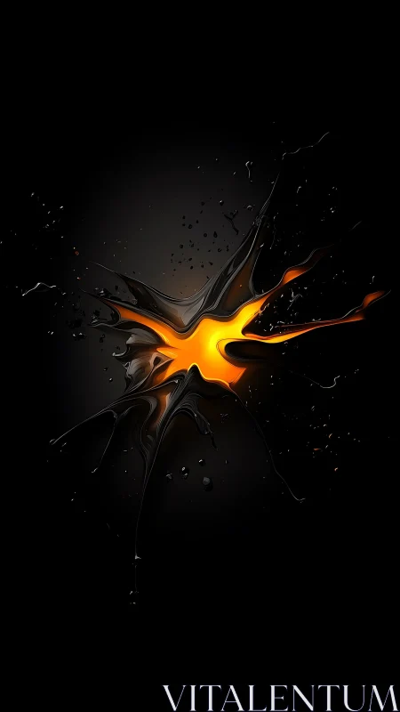 Molten Ember Splash on Deep Midnight Canvas.