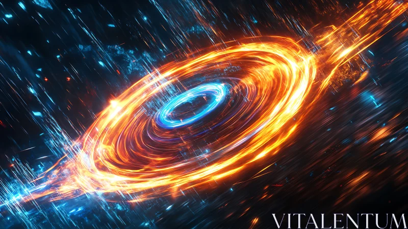 Rotating energy ring structure in deep space environment.