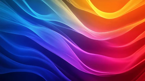 Radiant multicolor wave gradients flow across dark background