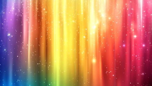 Multicolor vertical light streaks with glittering particle bokeh field