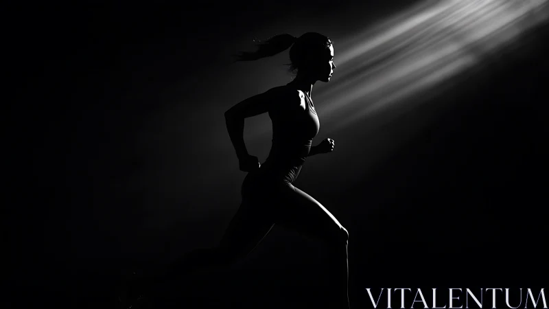 Runner in spotlight finding power in the shadows.