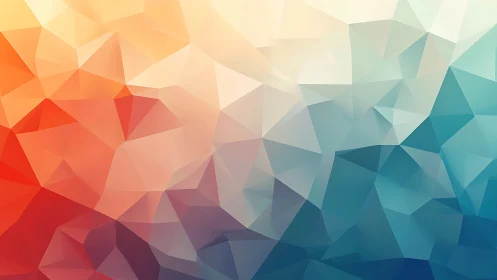 Polygonal gradient landscape blends warm and cool tones.