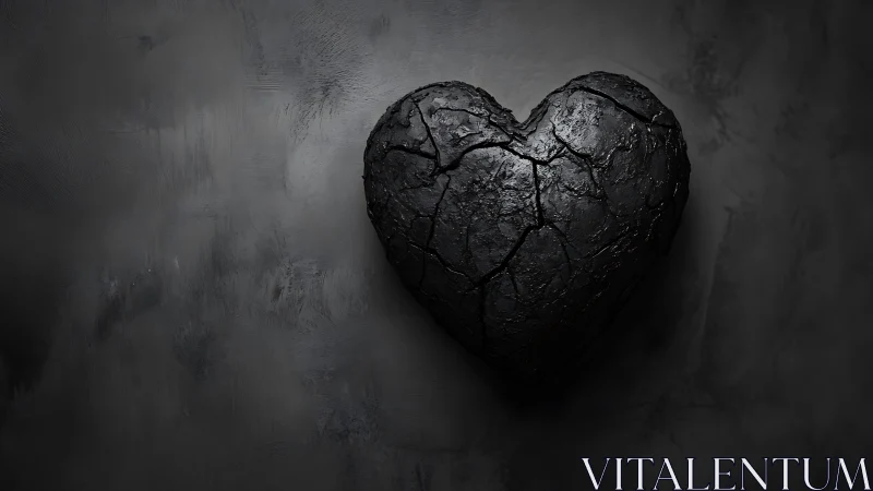 Cracked obsidian heart hangs heavy in charcoal silence
