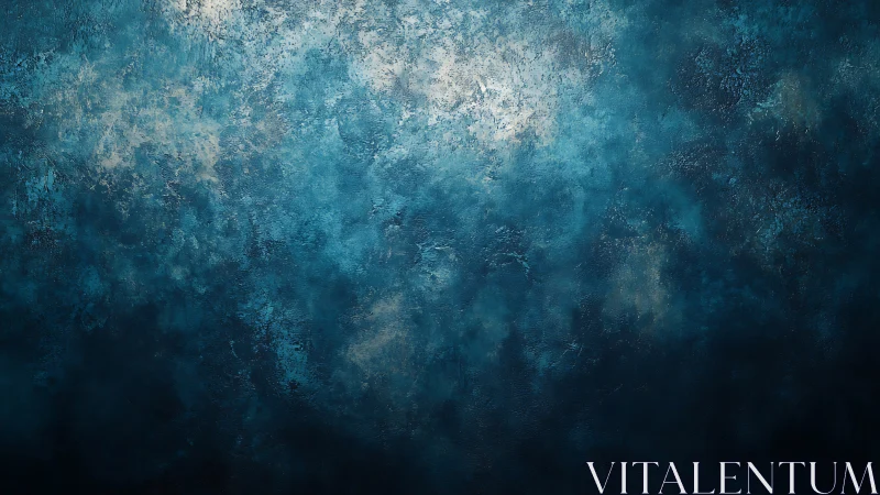 Deep teal textured haze evokes abstract oceanic depths.