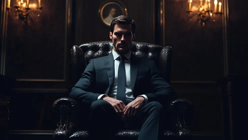 Power-drenched calm settles over the man in the leather throne