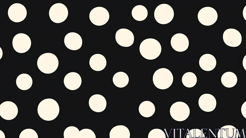 Midnight polka constellation of cream circles on black.