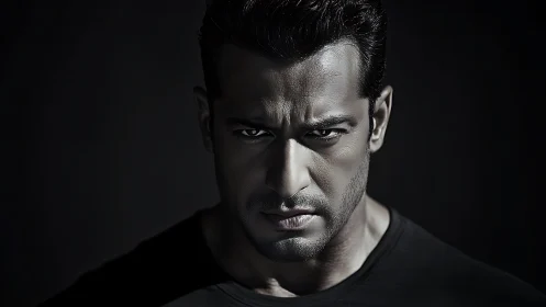 Storm-browed gaze sharpens the silence into steel edges