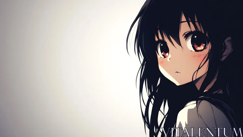 Soft twilight curls around the shy girl’s ember eyes