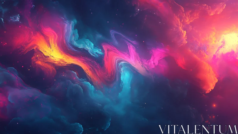 Nebular ribbon of neon cosmos in vivid chromatic bloom.