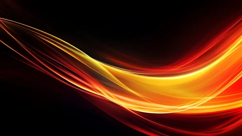 Flowing luminescent curves: dynamic light trails through black void space.