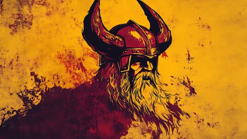 Viking warlord portrait over burned ochre texture.