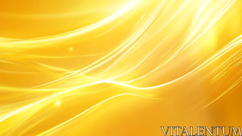 Radiant golden abstract waves with glowing light effects.