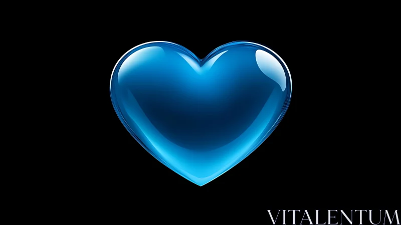 A Luminous Blue Heart Glowing With Radiant Inner Light