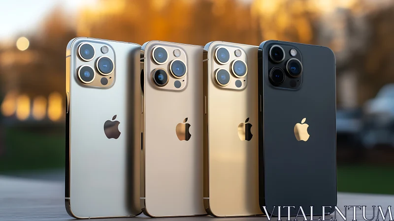 iPhone 12 Pro models displayed in four color variants.