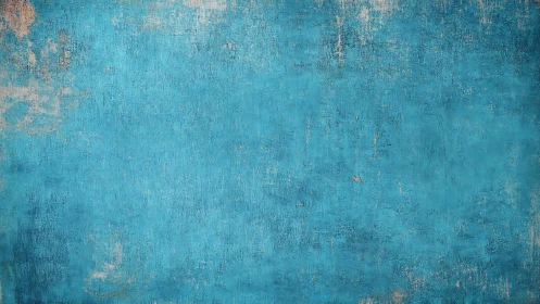Weathered blue textured wall surface with worn paint areas.