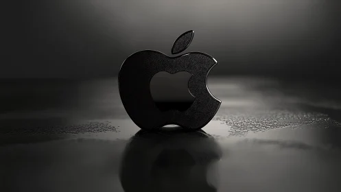 Shadow-Kissed Silicon: The Dark Apple Icon.